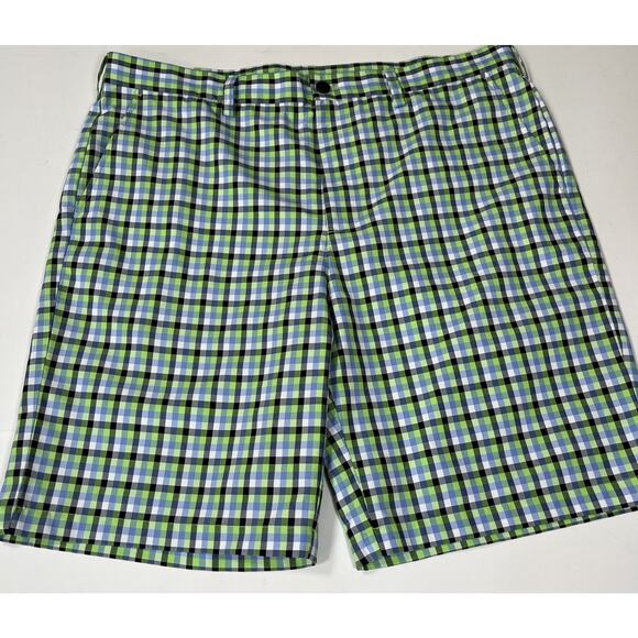 Izod Golf Men’s Gingham Plaid Multi Colored Mens Golf Shorts 38x10‎ (NWOT) - Picture 1 of 7